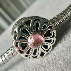 Pink Beaded Charm fits‎ PANDORA